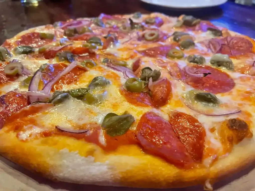 Pepperoni jalapeño pizza at St Patrick's